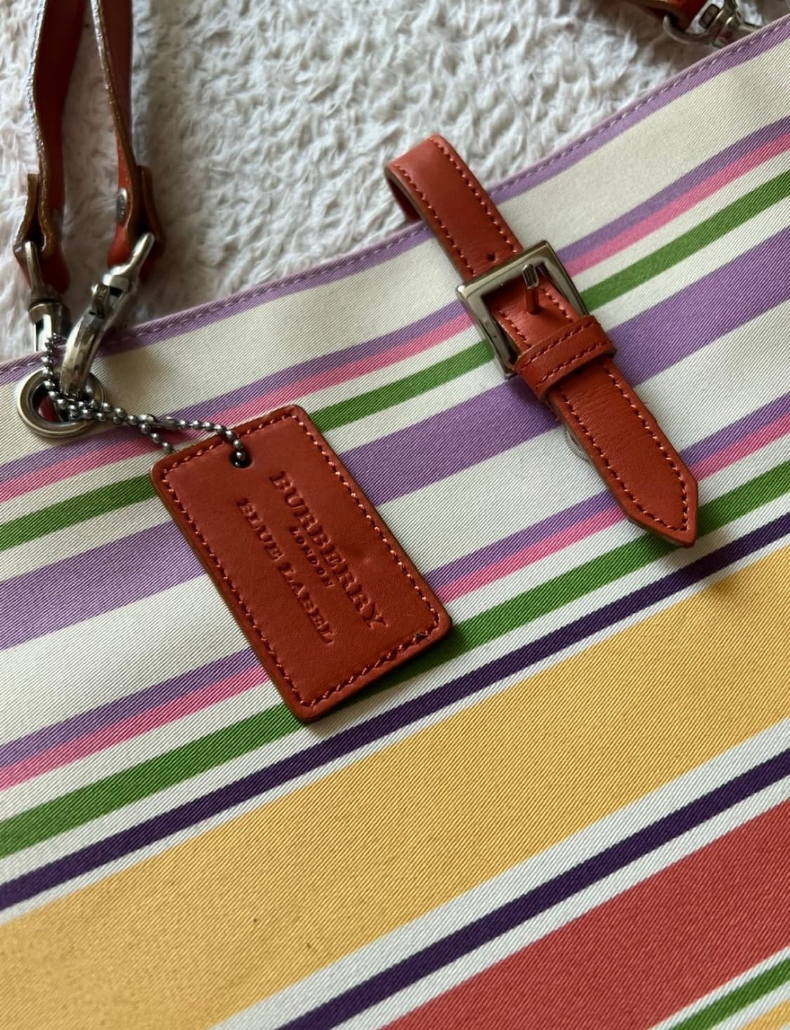 버버리 블루라벨 스트라이프 토트백 상품이미지2