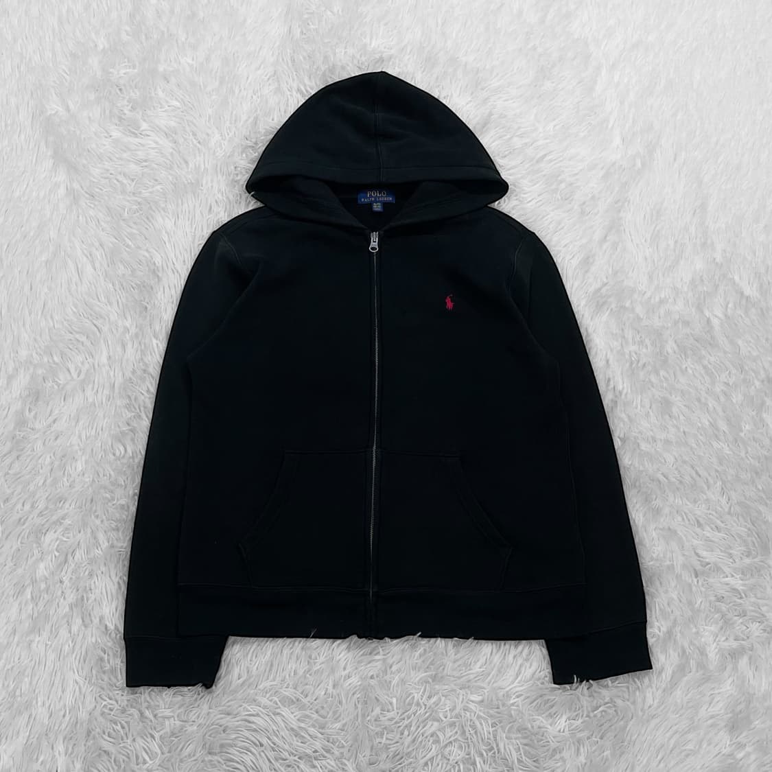 폴로 랄프로렌 포니 로고 후드집업 블랙 상품이미지2