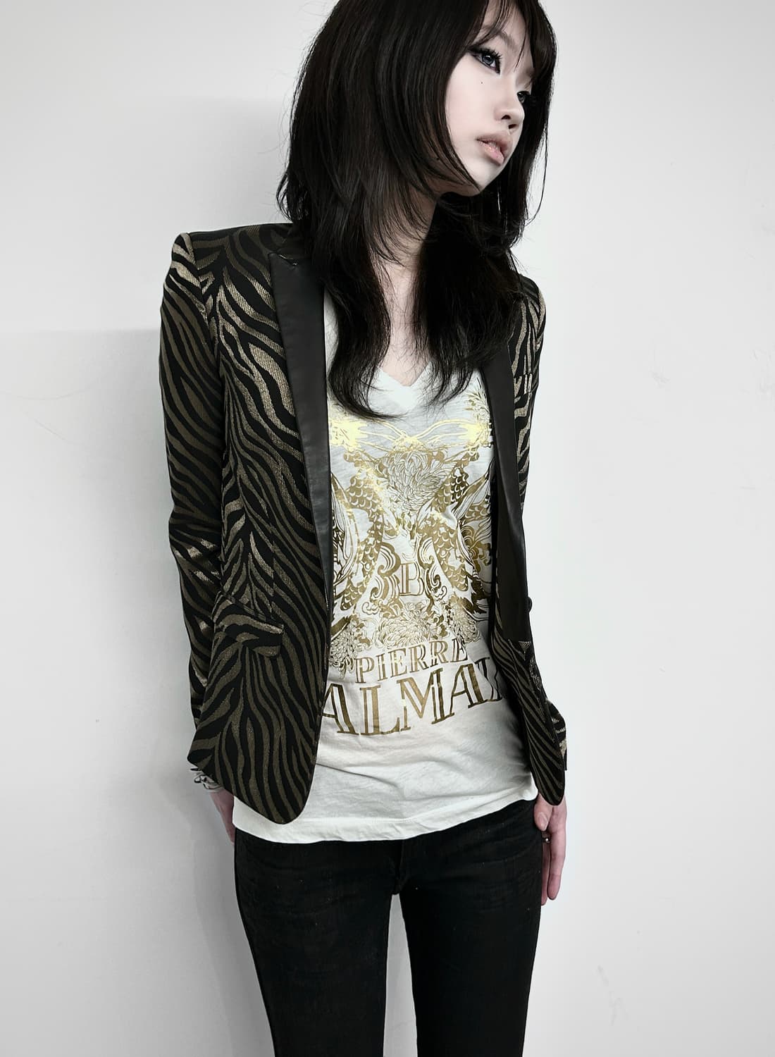 The Kooples Zebra Jacquard Tuxedo Jacket 상품이미지1