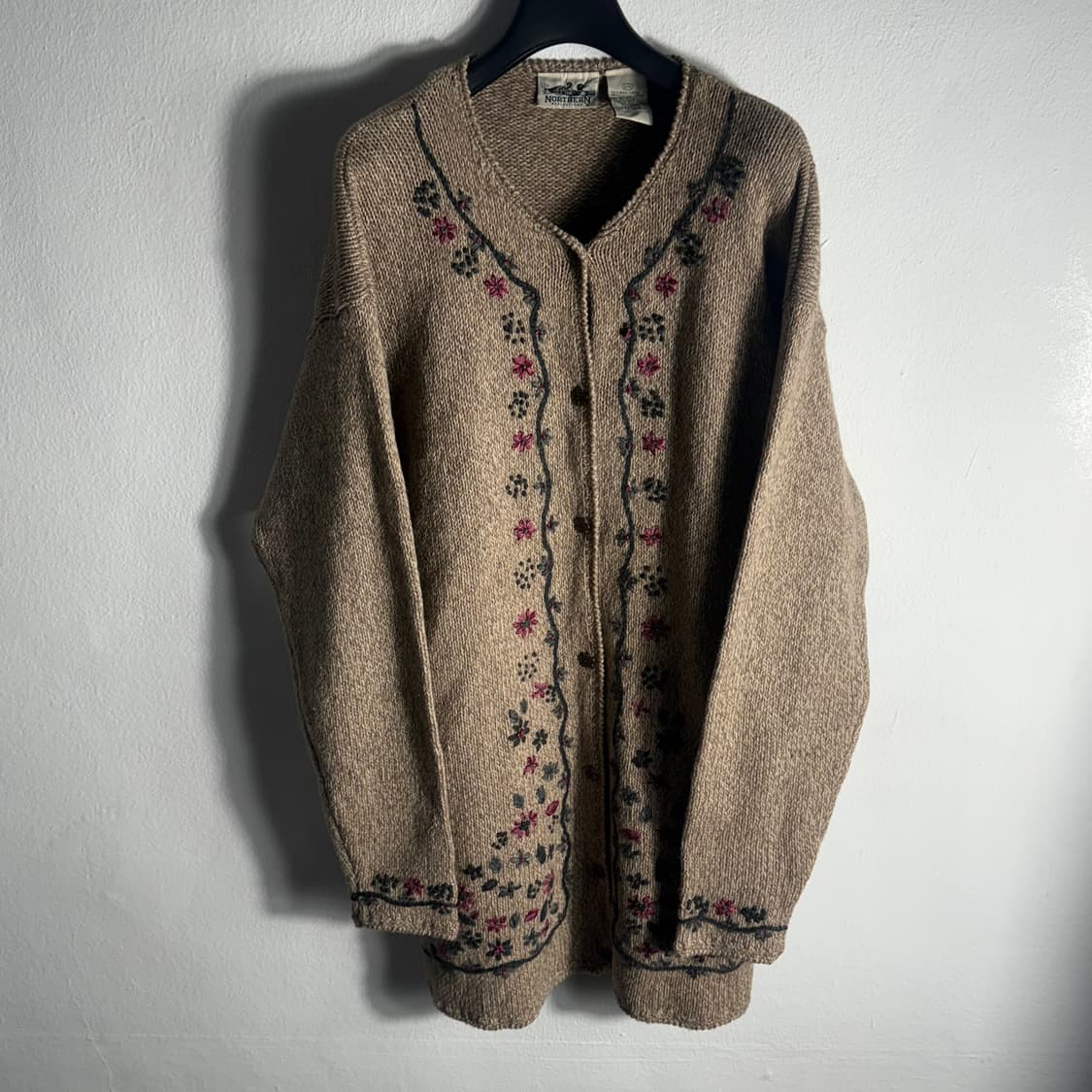 NORTHERN 빈티지 울 자수 롱 노르딕 가디건 (L) 상품이미지1