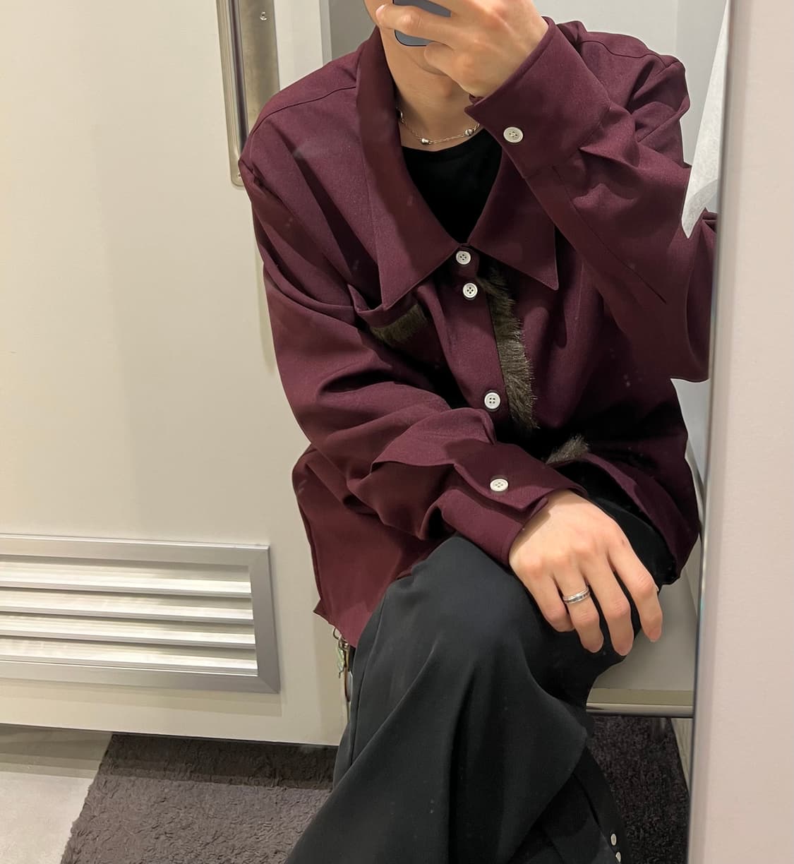 [M] 나마체코 오마로 셔츠 버건디 Namacheko 상품이미지3