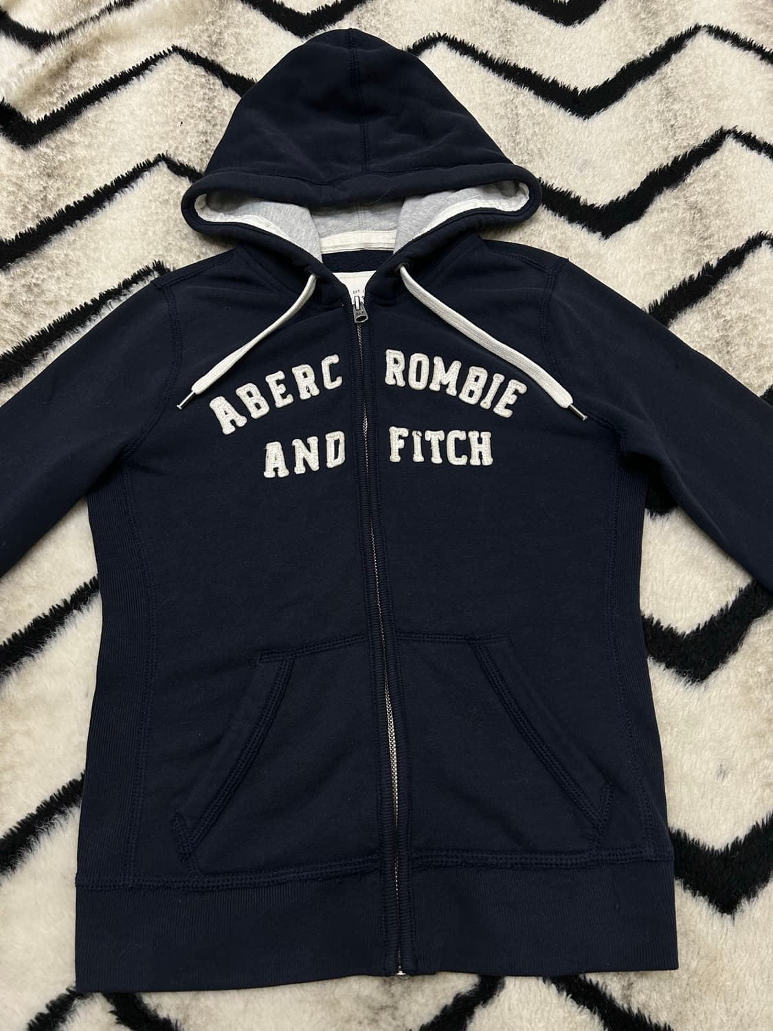 [S]아베크롬비 스펠아웃 후드집업/네이비/기모 상품이미지3