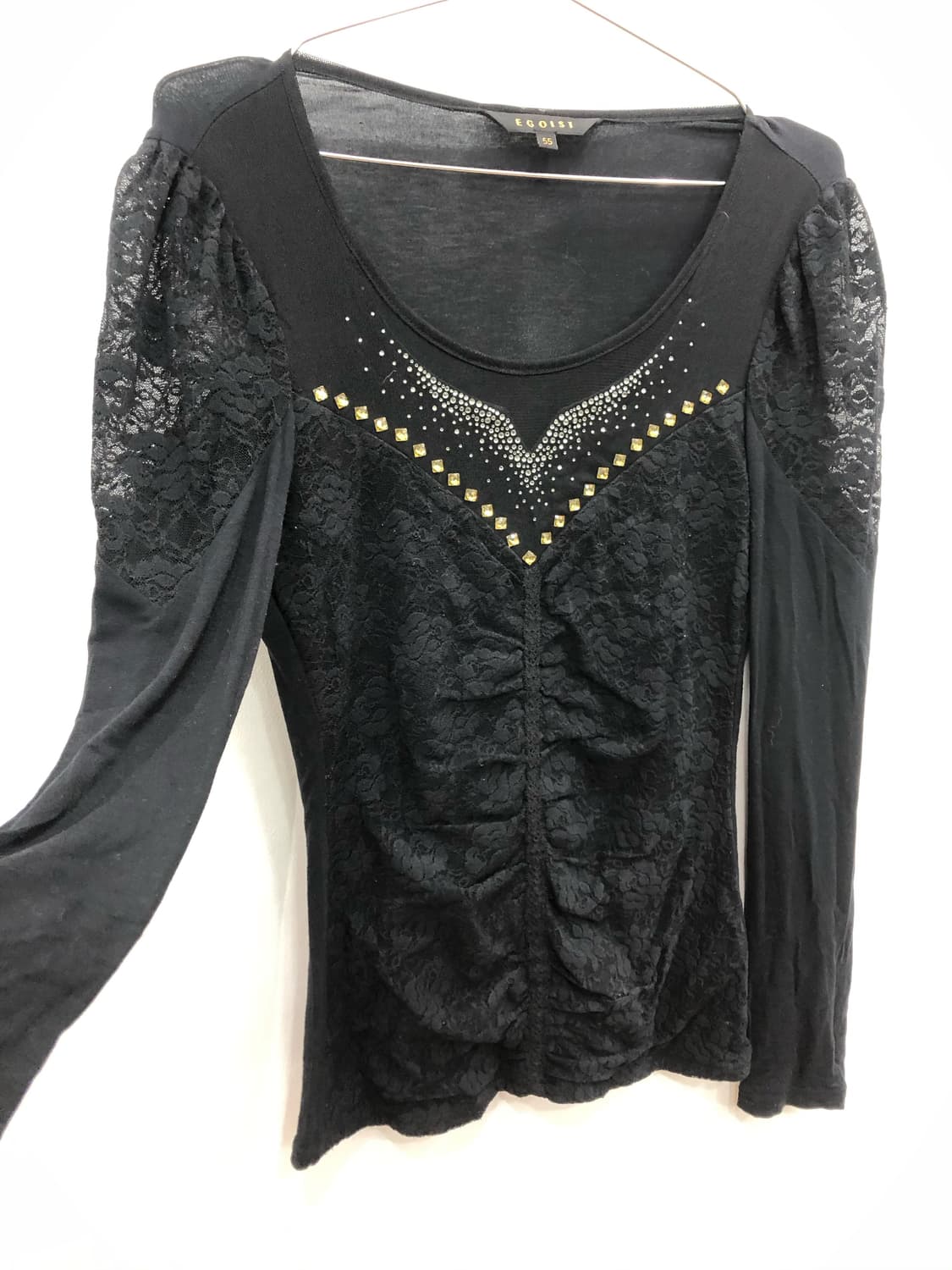 EGOIST cubic shirring lace long sleeve 상품이미지7
