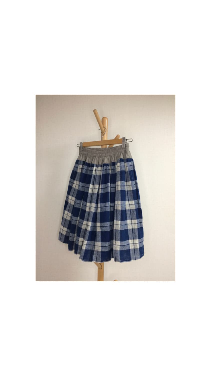 Beams boy 빔즈보이 웨어 블루 체크 스커트 상품이미지4