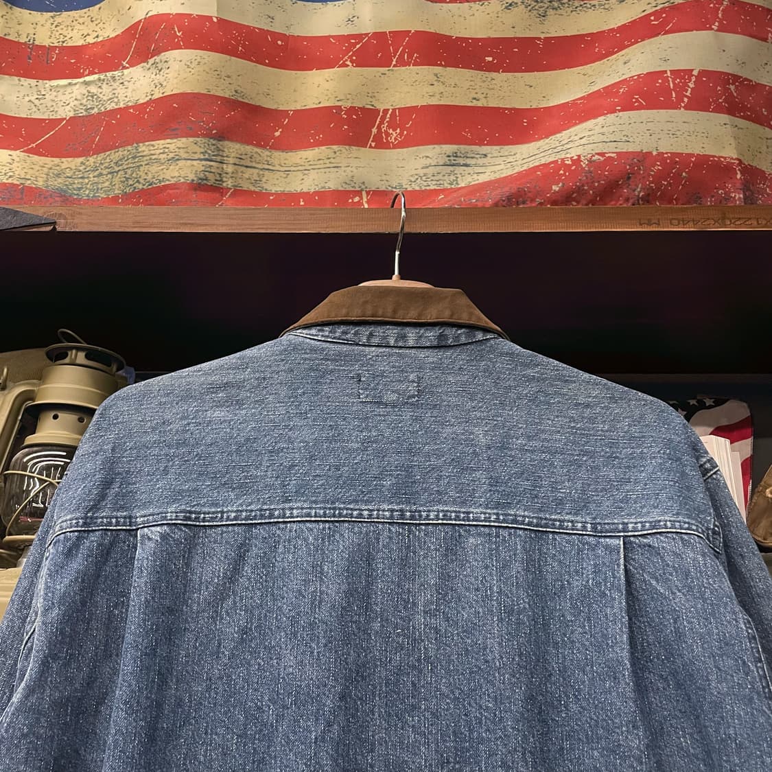 블루블루 스웨이드 넥 빈티지 데님 워크 초어 자켓 워크 웨어 N122 상품이미지4