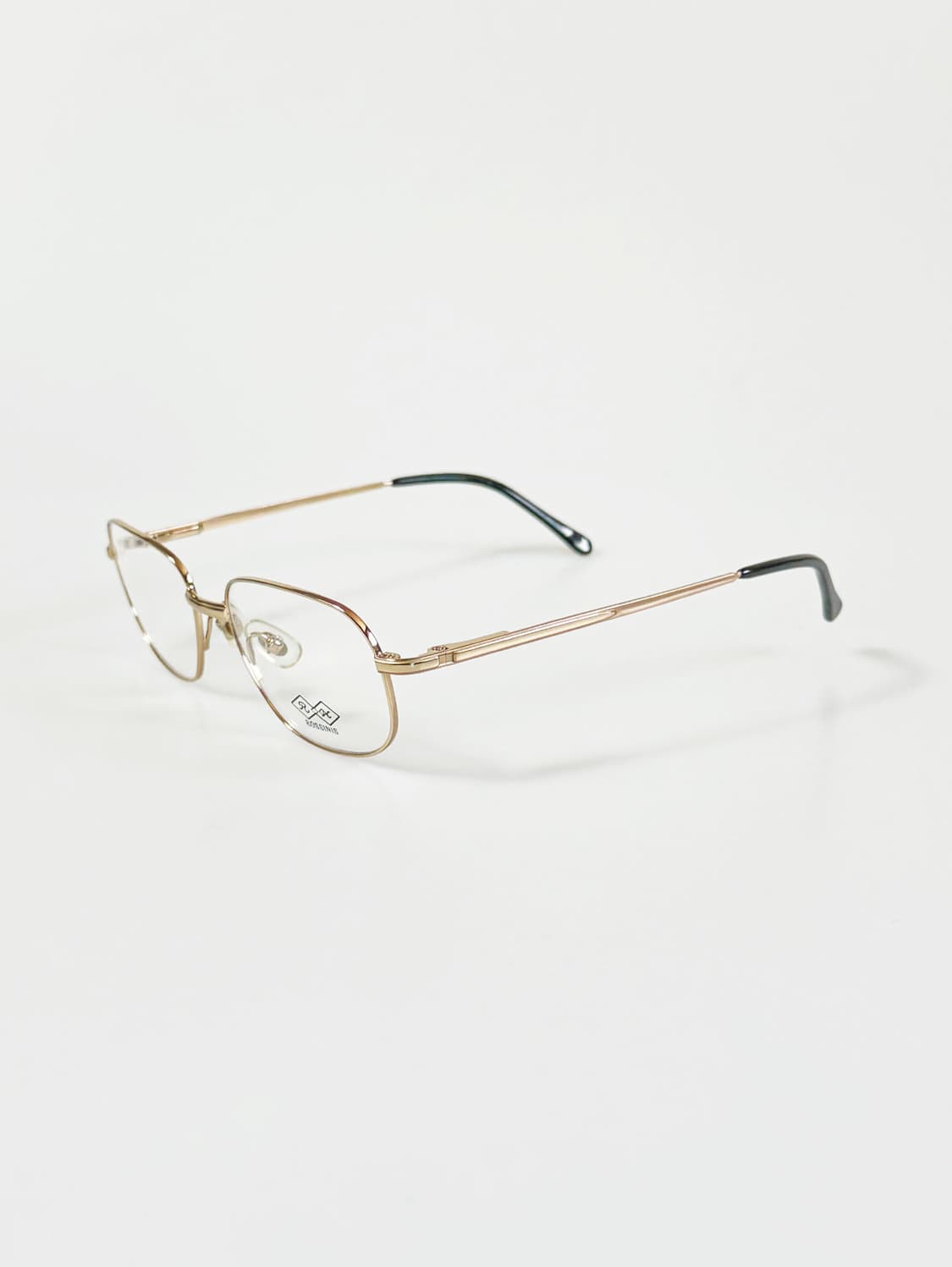 90s ROSSINIS 골드 메탈 슬림 스퀘어 빈티지 안경 상품이미지3