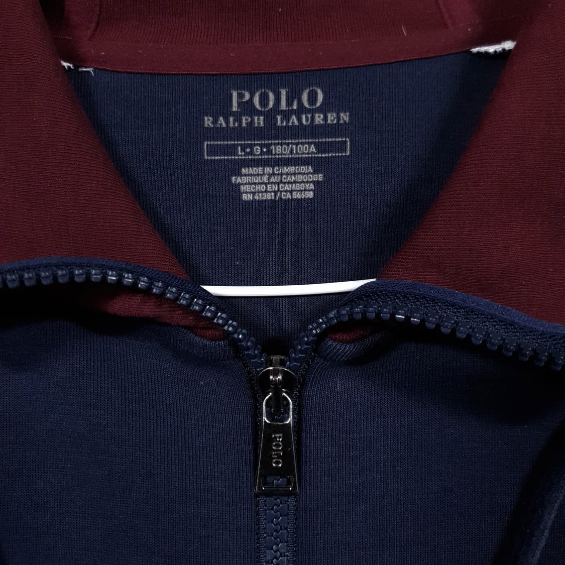 L) 폴로 랄프로렌 신형 포니 레터링 버건디 배색 오버핏 후드집업 자켓 상품이미지4