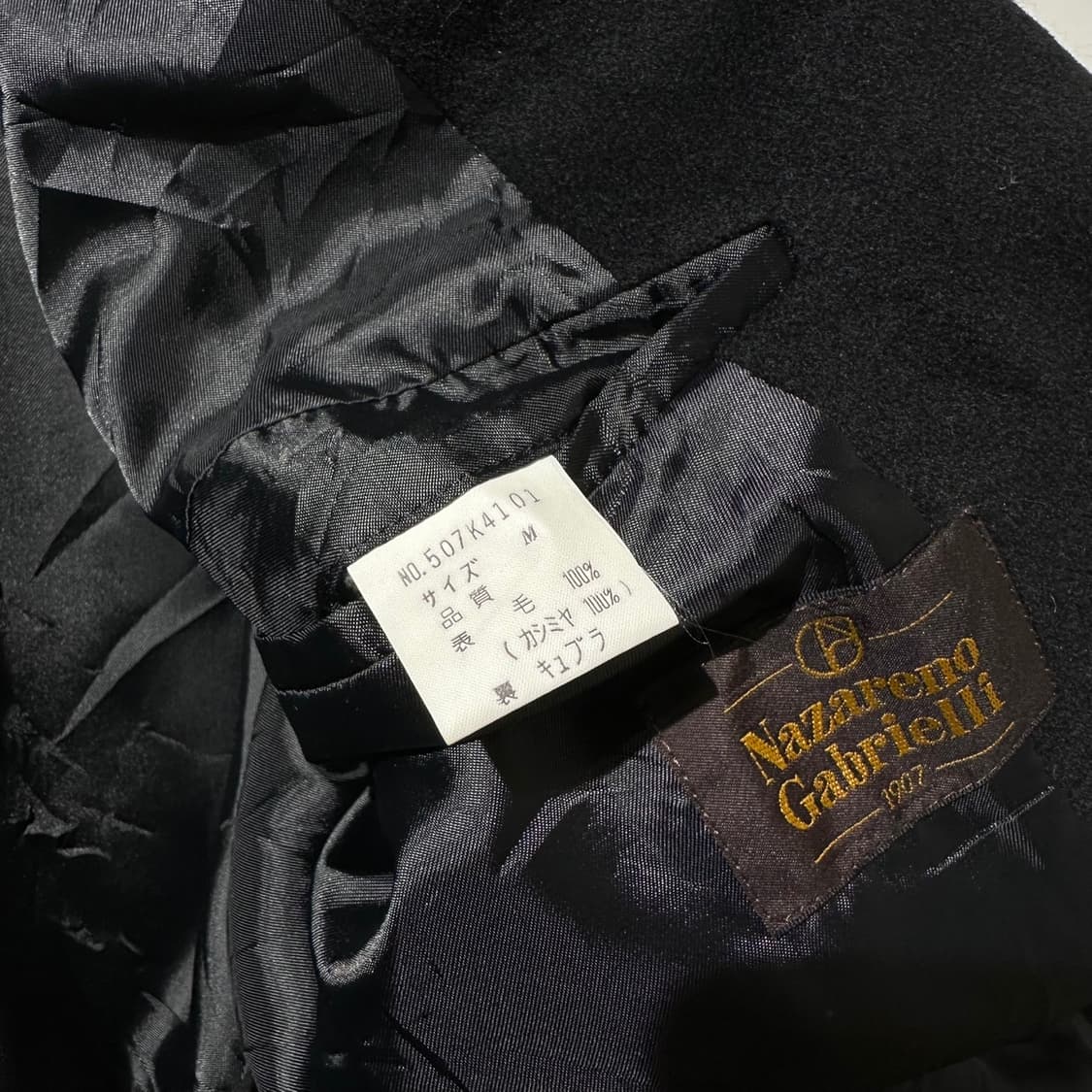 나자레노 가브리엘리 캐시미어 100% 더블 코트 블랙 상품이미지7