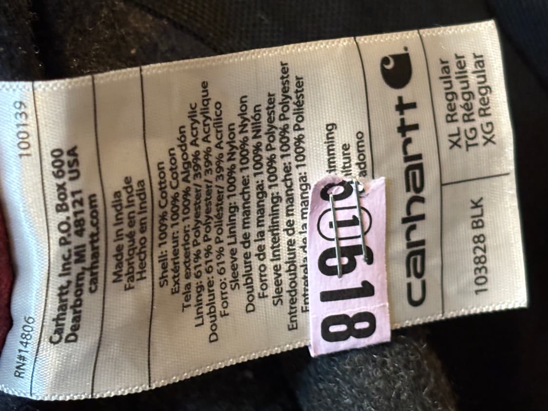 칼하트 OG j01 j97 디트로이트 페인터 워크자켓 블랙 상품이미지6