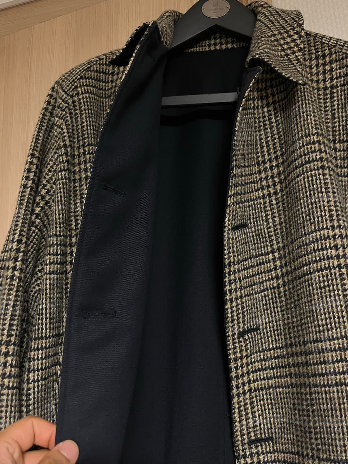 아나토미카 리버서블 코트 22FW 하운드투스/네이비 게버딘 50 상품이미지7