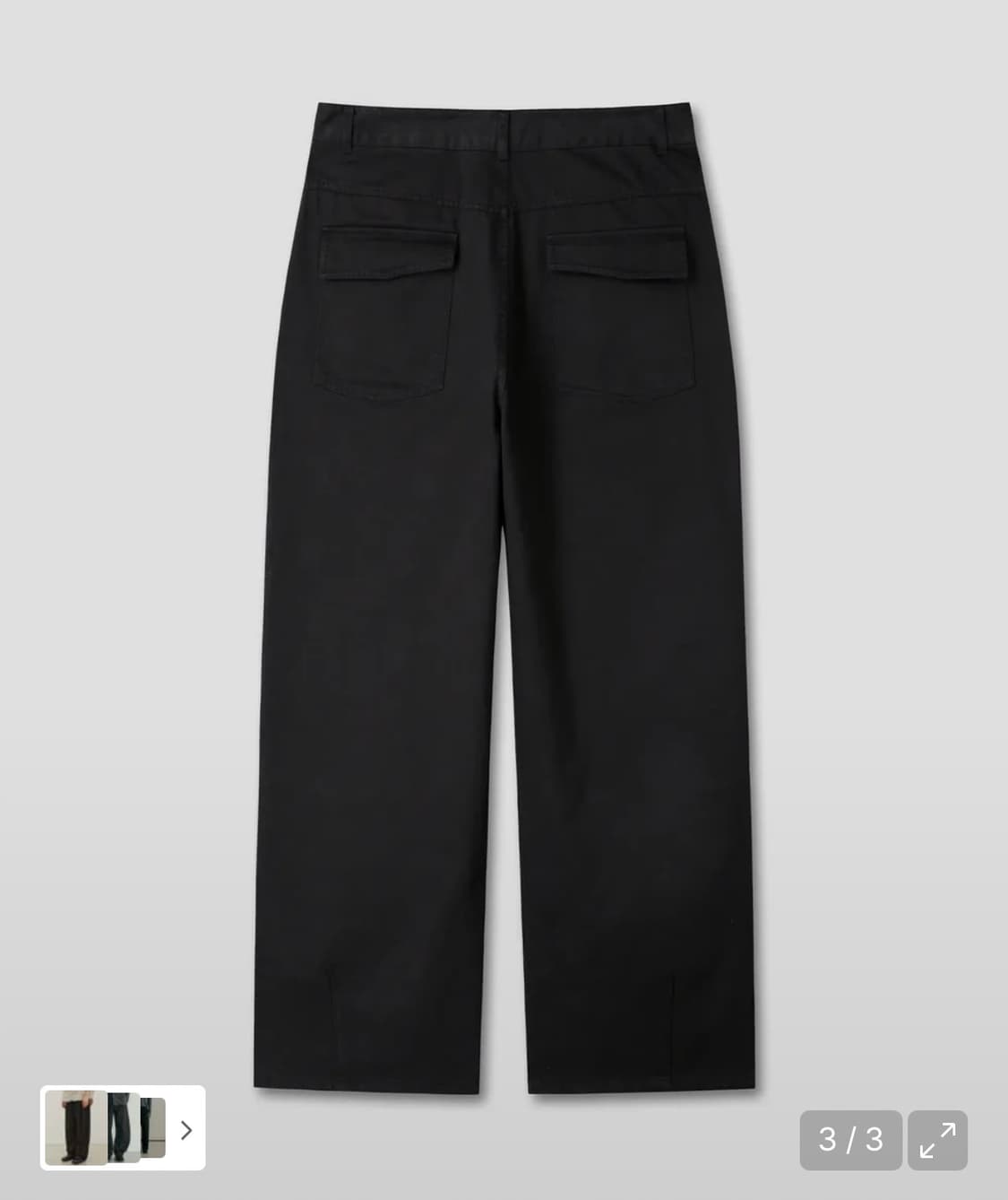 다이브인 무민서 워싱 코튼팬츠 블랙2사이즈 상품이미지3