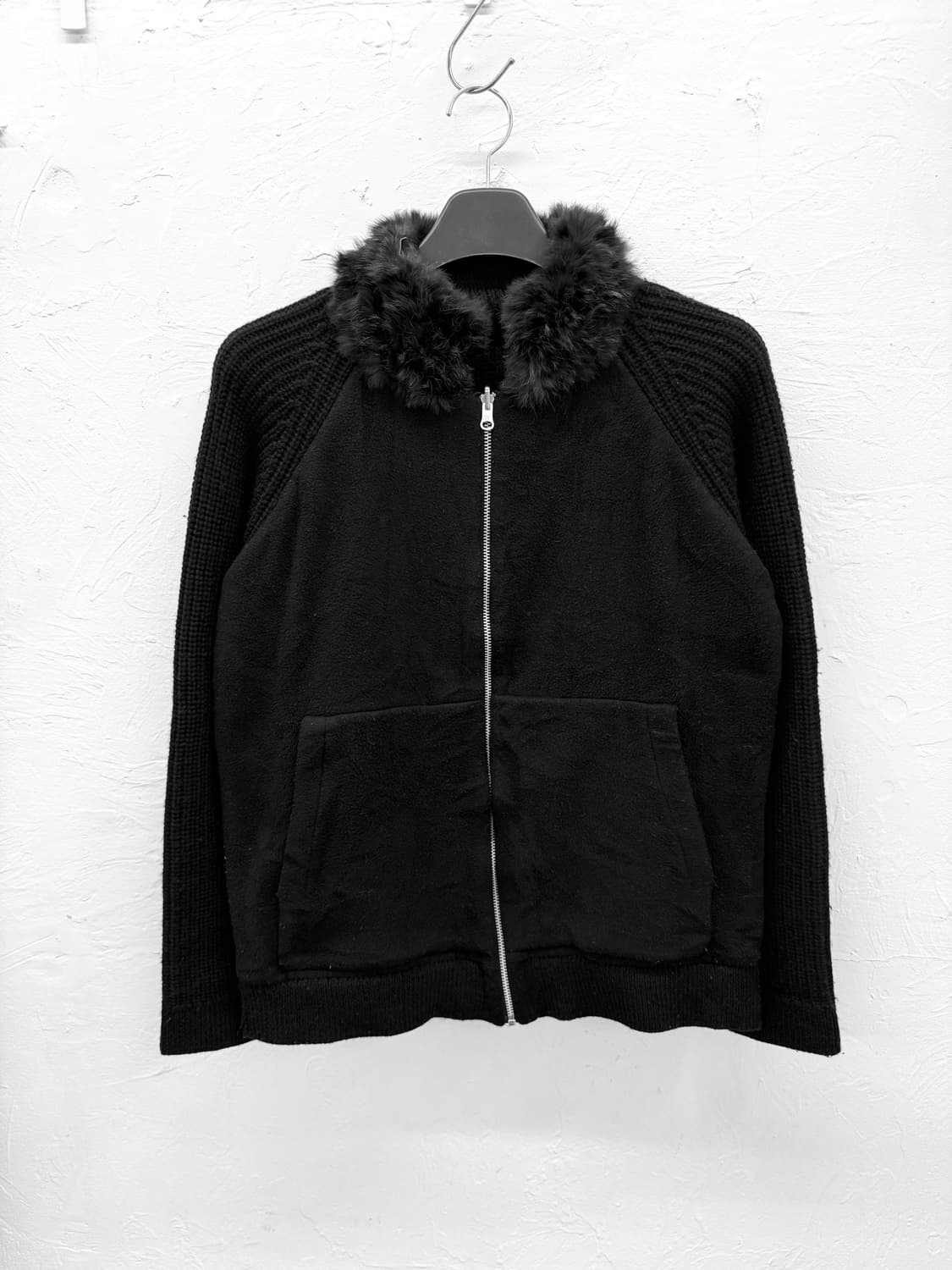 boycott 리버시블 퍼 니트 집업 상품이미지1