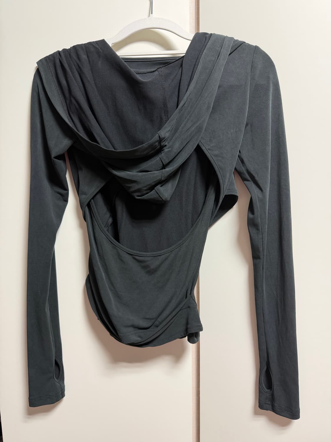 hyeinseo hooded jersey top black 상품이미지5