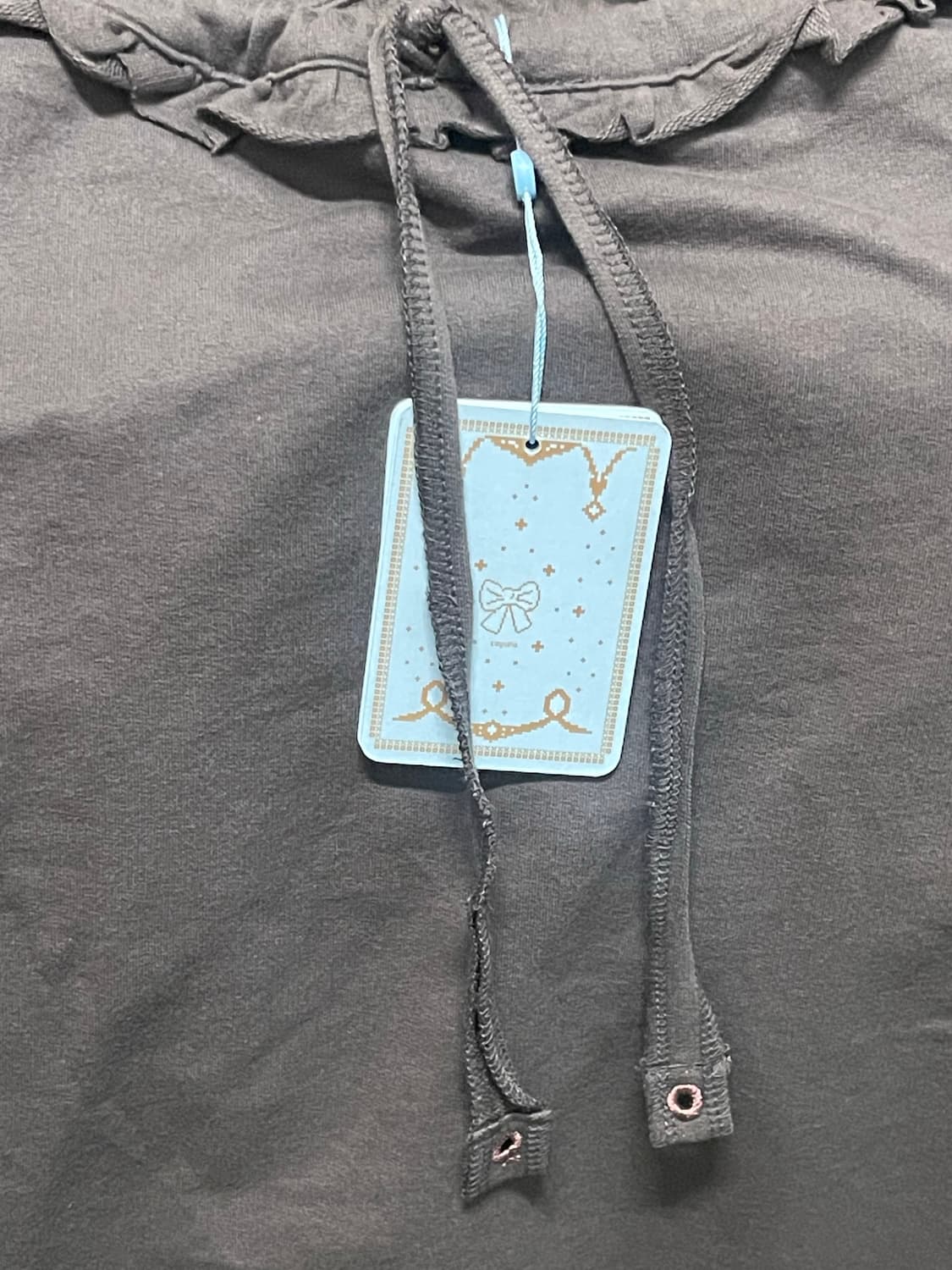 코이세이오 드로우스트링 롱 슬리브 차콜 상품이미지2