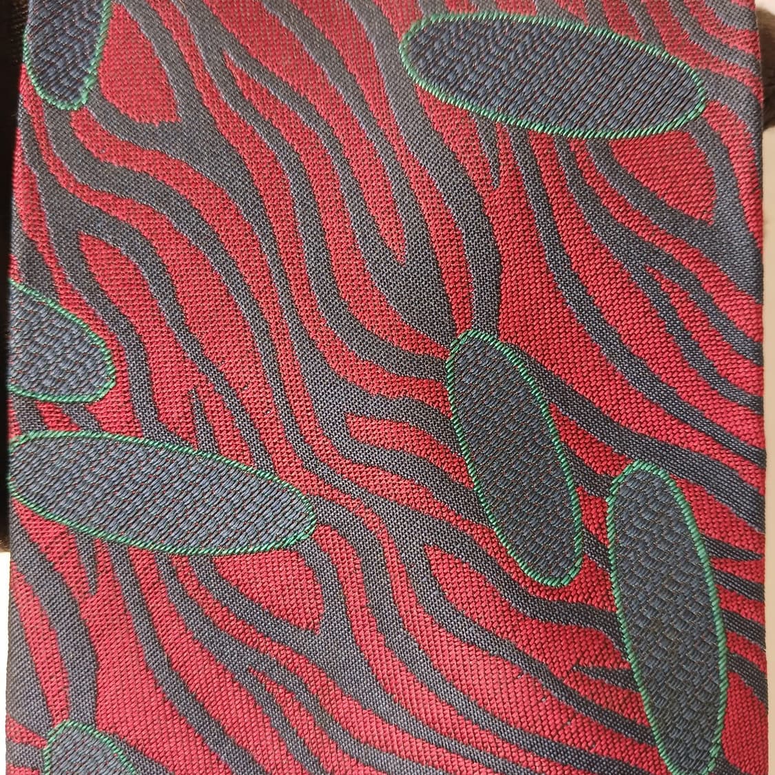 크리스찬 디올 몽슈르 실크 레드 패턴 넥타이 9cm A+등급 A19869 상품이미지8