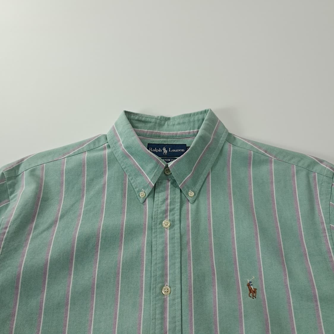 CK294 L 폴로 90s 홍콩판 커스텀핏 스트라이프 셔츠 남방 상품이미지2