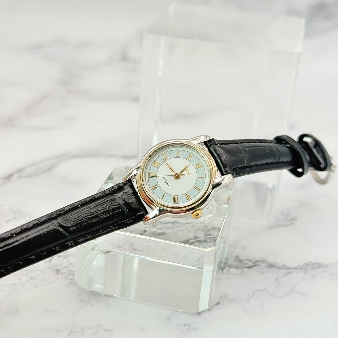 80s90s 빈티지 세이코 루센트 블루 샌드 다이얼 콤비 워치 상품이미지2