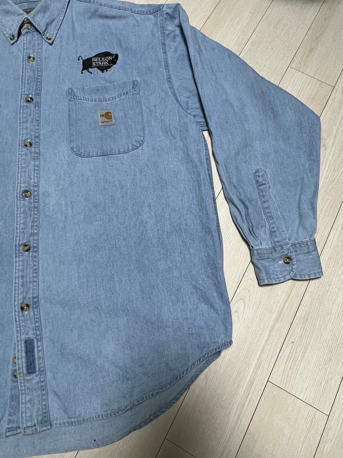 칼하트 FR 데님 셔츠 Nelson Stark 콜라보 L사이즈 상품이미지3