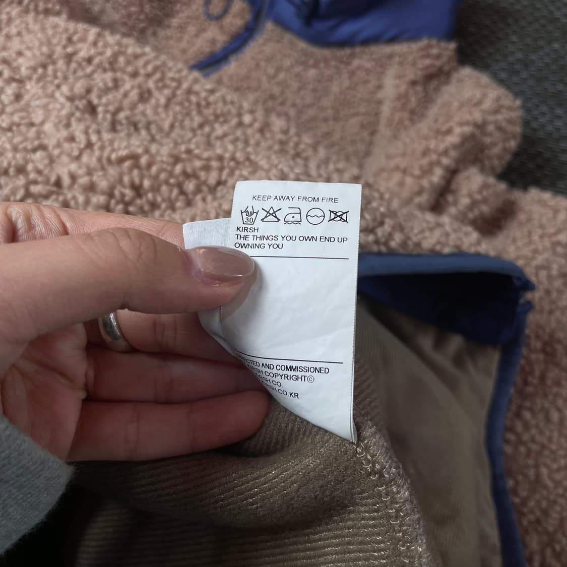 키르시 베이지 블루포켓 뽀글이 플리스 후드집업 1  상품이미지9