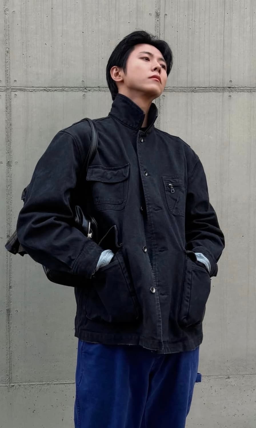 [새상품]쿠어 오버 다이드 커버올 자켓 워시드 차콜S 상품이미지1