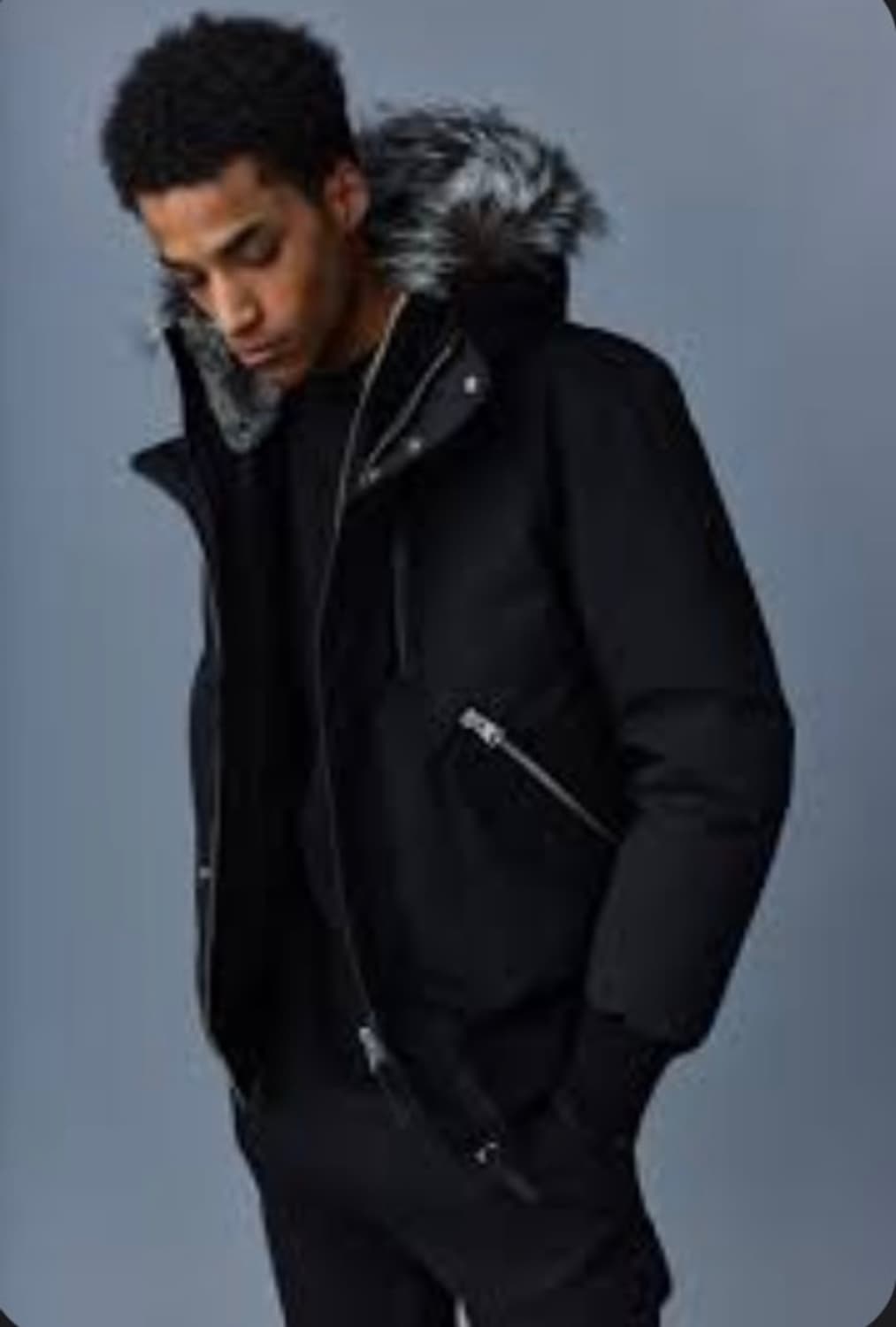 (A+/38) / 맥케이지 딕슨은장 실버퍼 패딩 자켓 블랙 상품이미지9