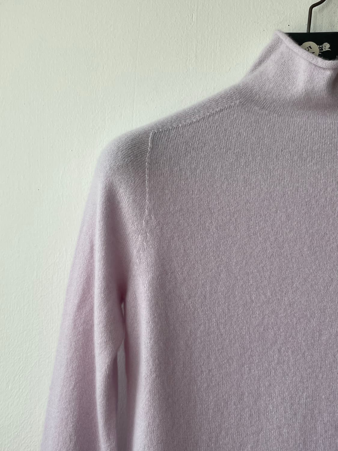 (토이오) 이태리 까리아지 캐시미어100 싱글하이넥 롱슬리브 라이트퍼플 상품이미지3
