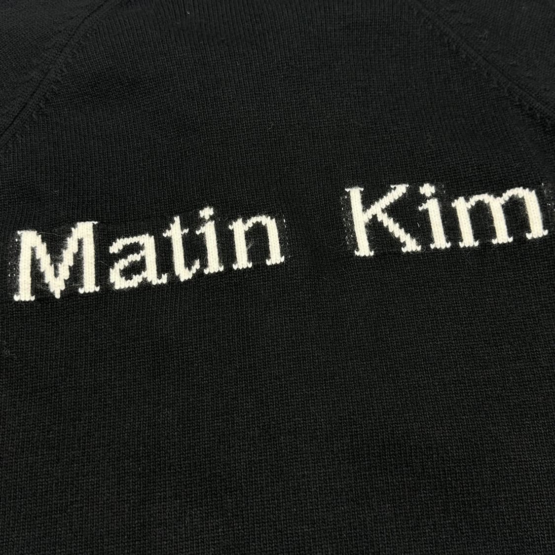 마뗑킴 백로고 미니멀 니트 집업 블랙 여성S 상품이미지5