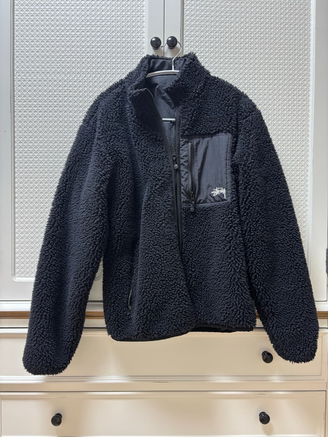 스투시 쉐르파 리버시블 자켓 후리스 블랙 S사이즈 상품이미지2