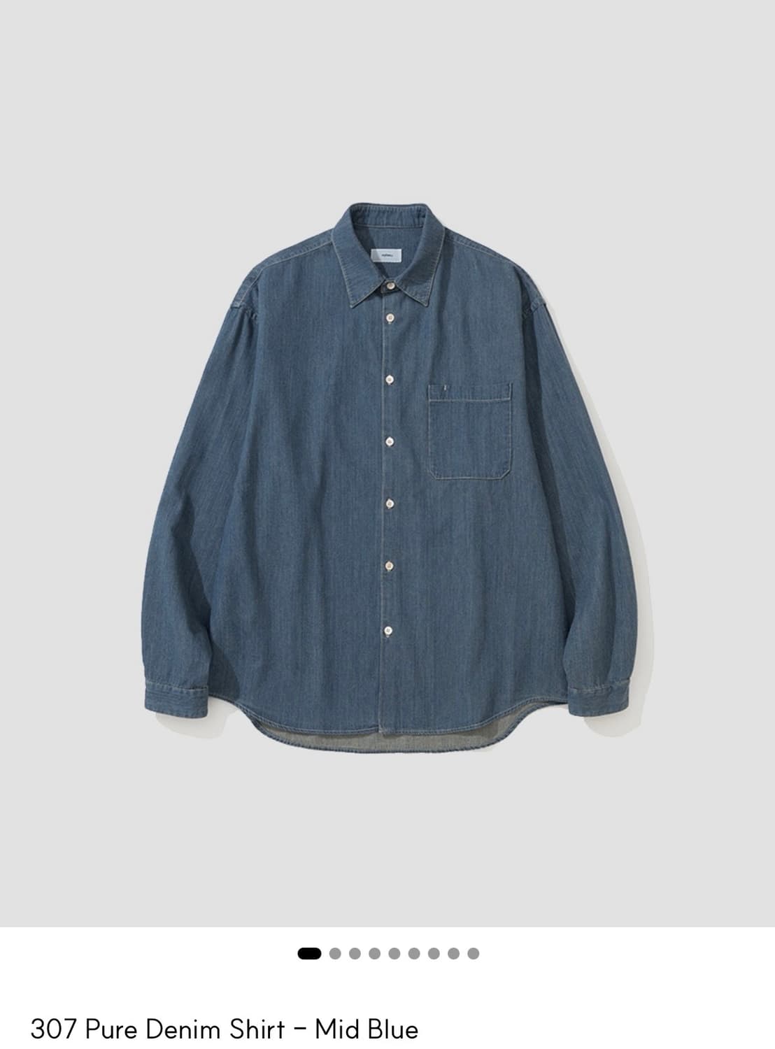 마이라이브러리 307 퓨어 데님 셔츠 미드블루 상품이미지1