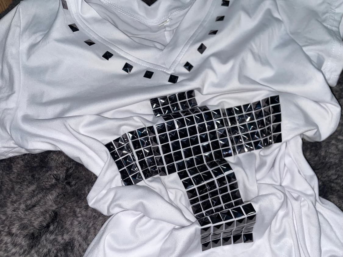 Vintage y2k stud t-shirt wh 상품이미지2