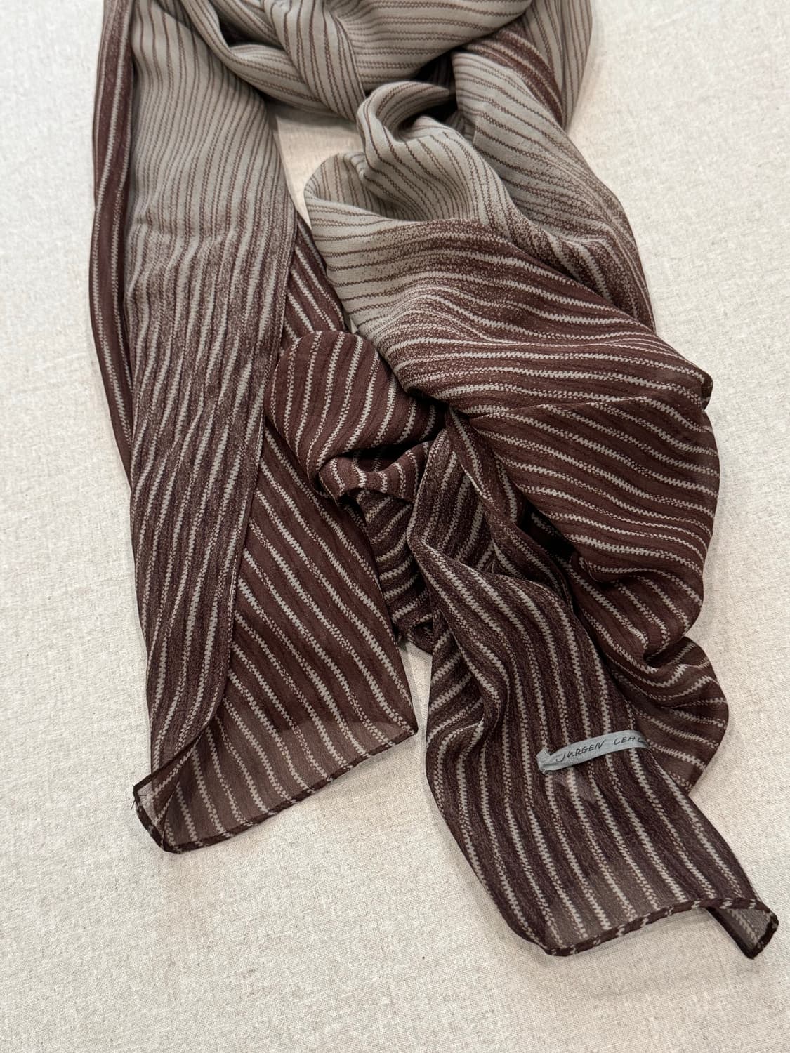 Jurgen Lehl 실크 스트라이프 머플러 상품이미지5