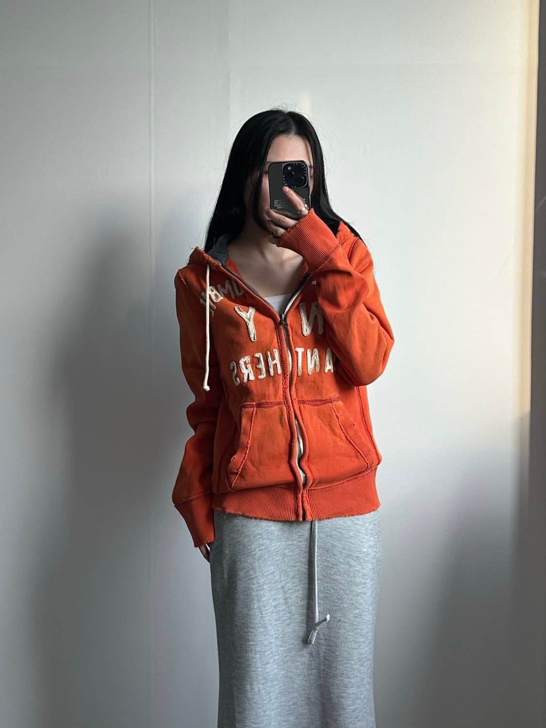 아베크롬비 y2k 와투케 오렌지 헤비코튼 후드집업 상품이미지1