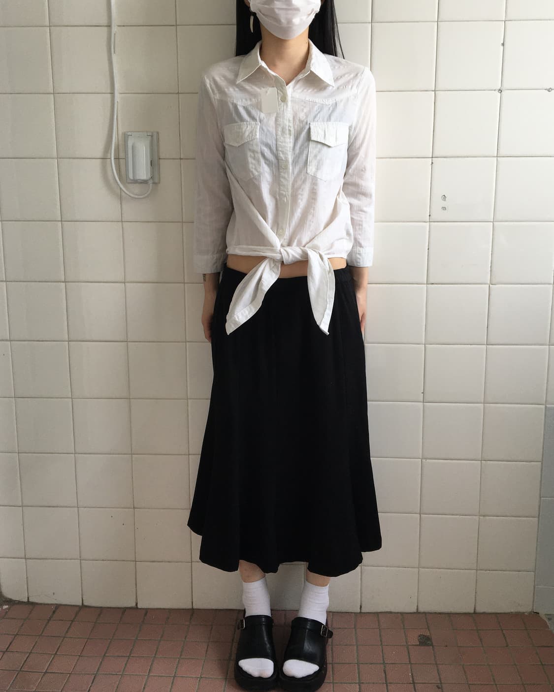 Pattern tied shirt 상품이미지1