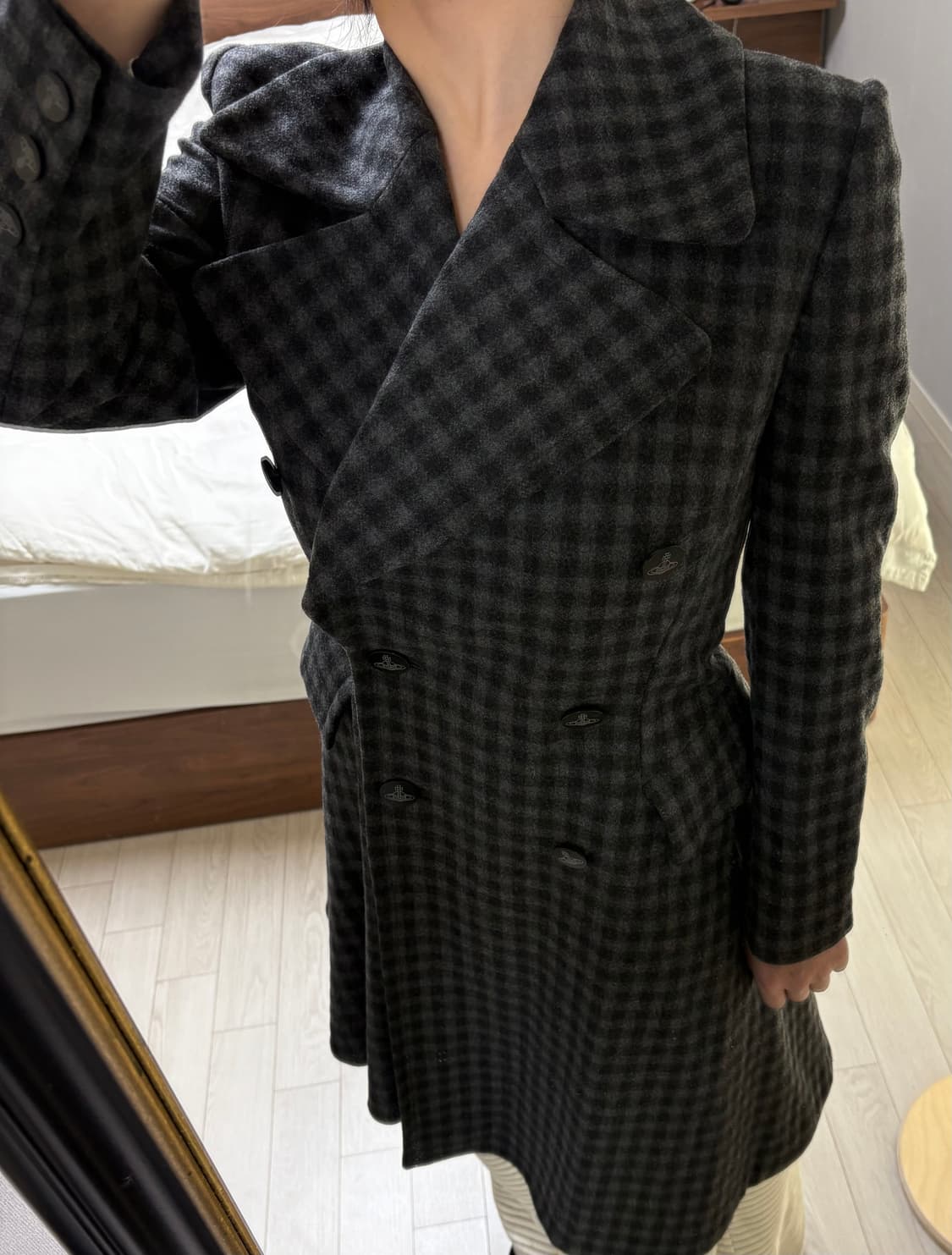 비비안웨스트우드 체크 코트 38 상품이미지2