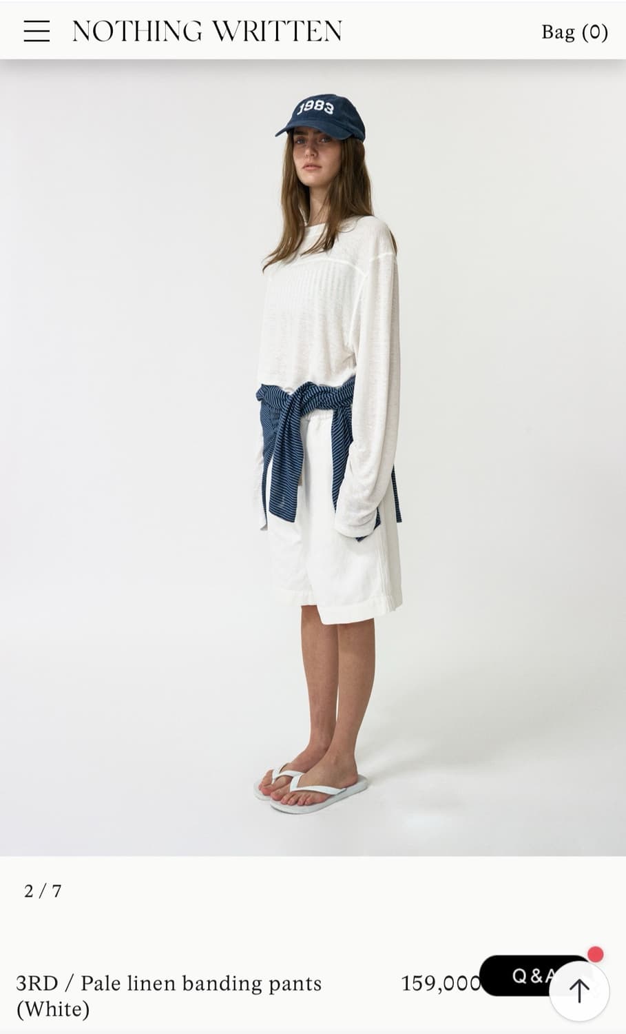 낫띵리튼 Pale linen banding pants white 상품이미지2