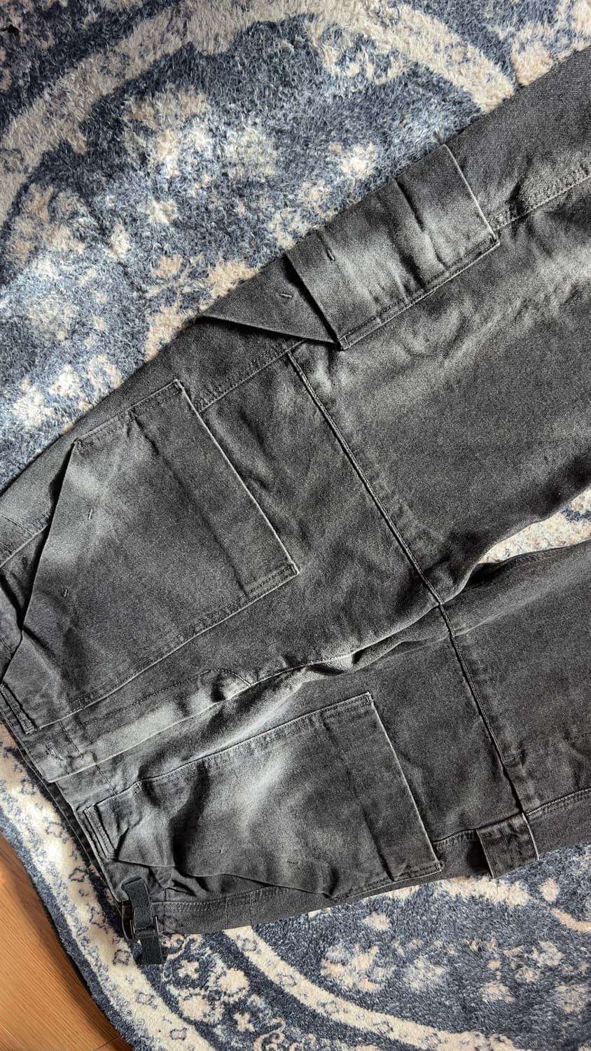 [M] 누마레 ee 가먼츠 다이드 워크팬츠 워시드 블랙 상품이미지3