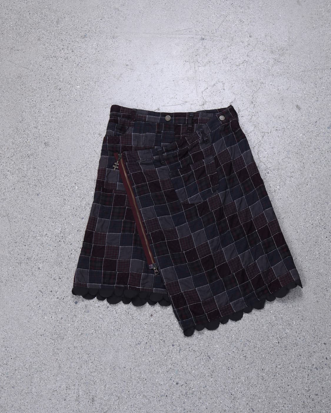 Né-net 2000s Patchwork Check Wrap Skirt 상품이미지2
