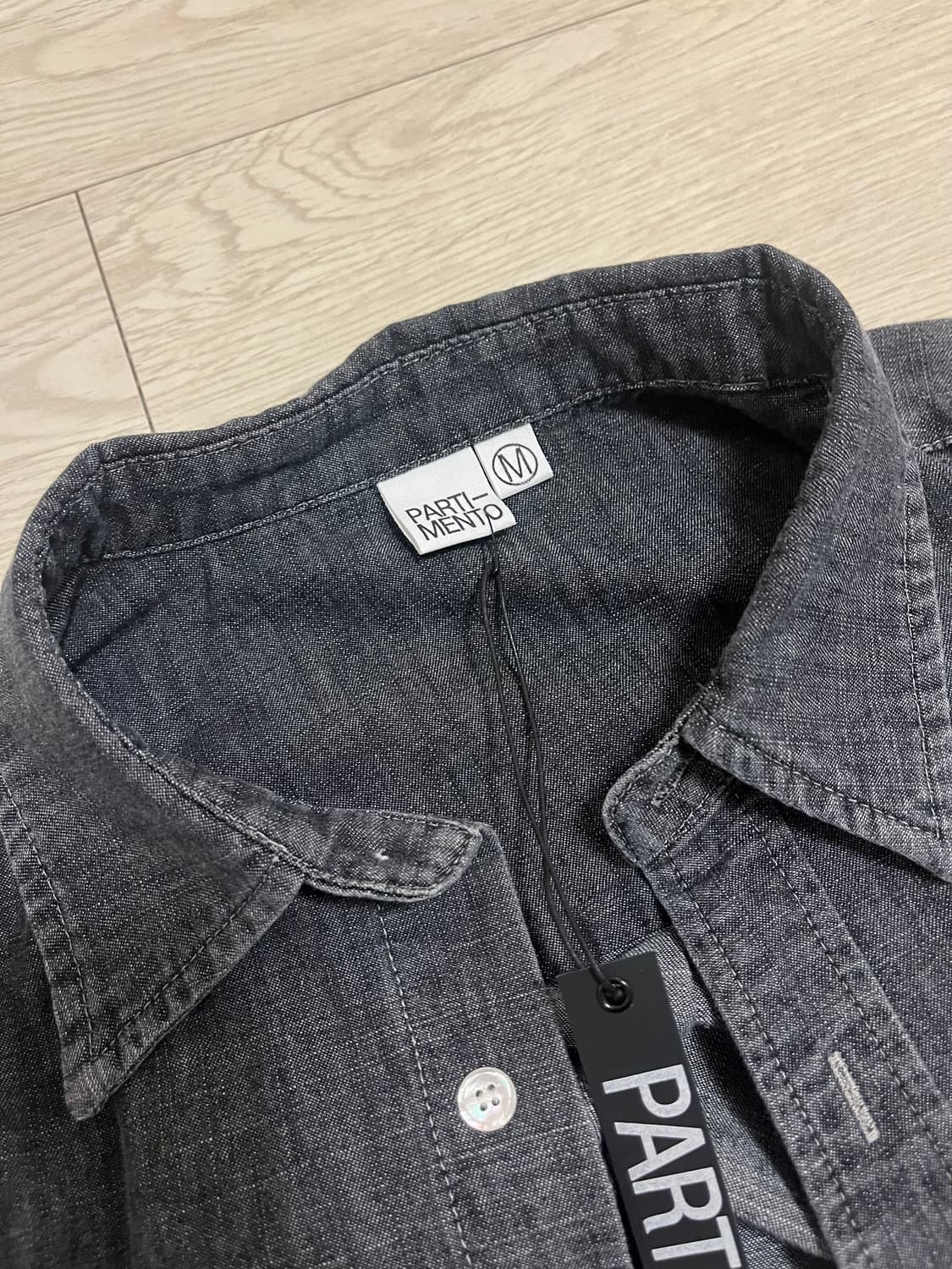 파르티멘토 오버사이즈 스톤 워싱 데님 셔츠 상품이미지3