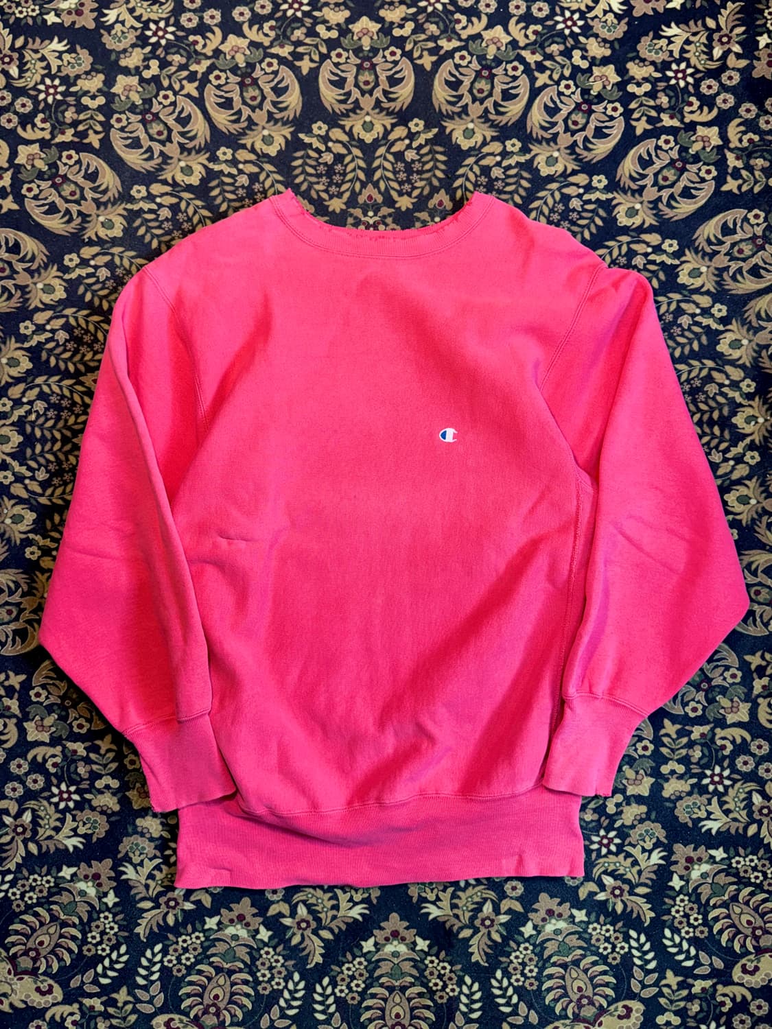 90s 빈티지 챔피온 리버스위브 네온핑크 스웻셔츠 상품이미지1