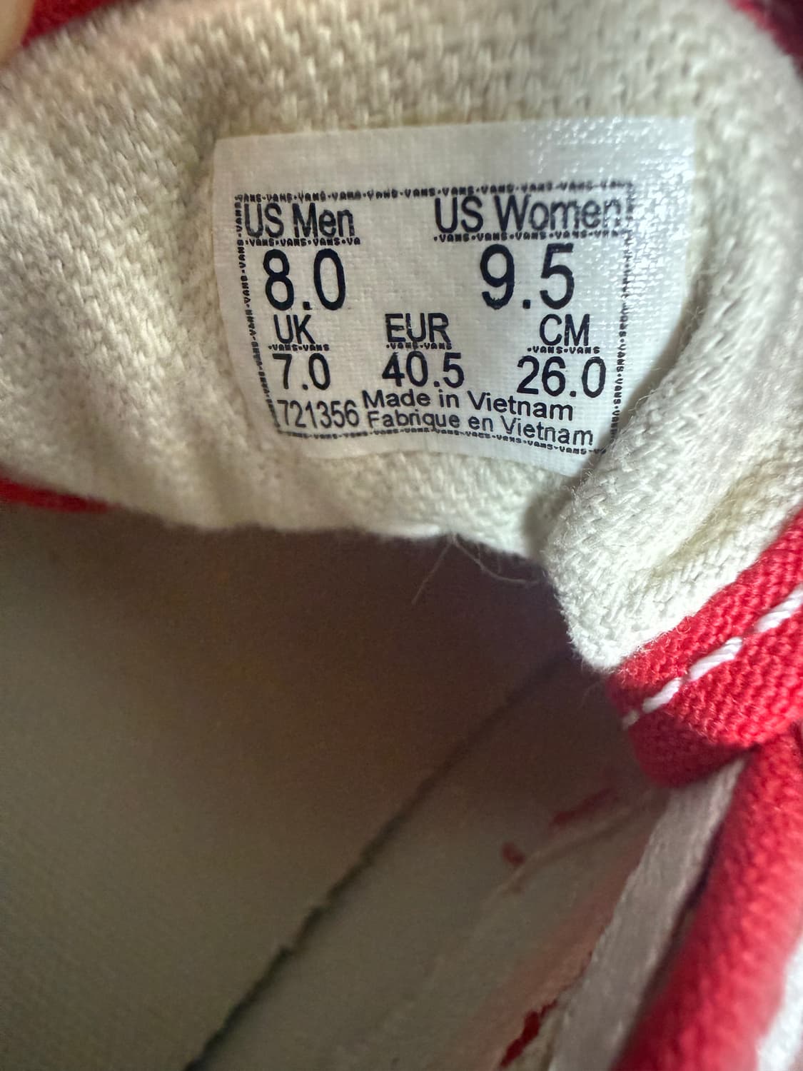 반스 어센틱 레드 260 상품이미지5