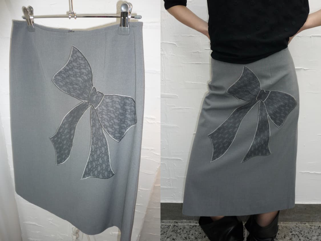 ribbon patch midi skirt 상품이미지1