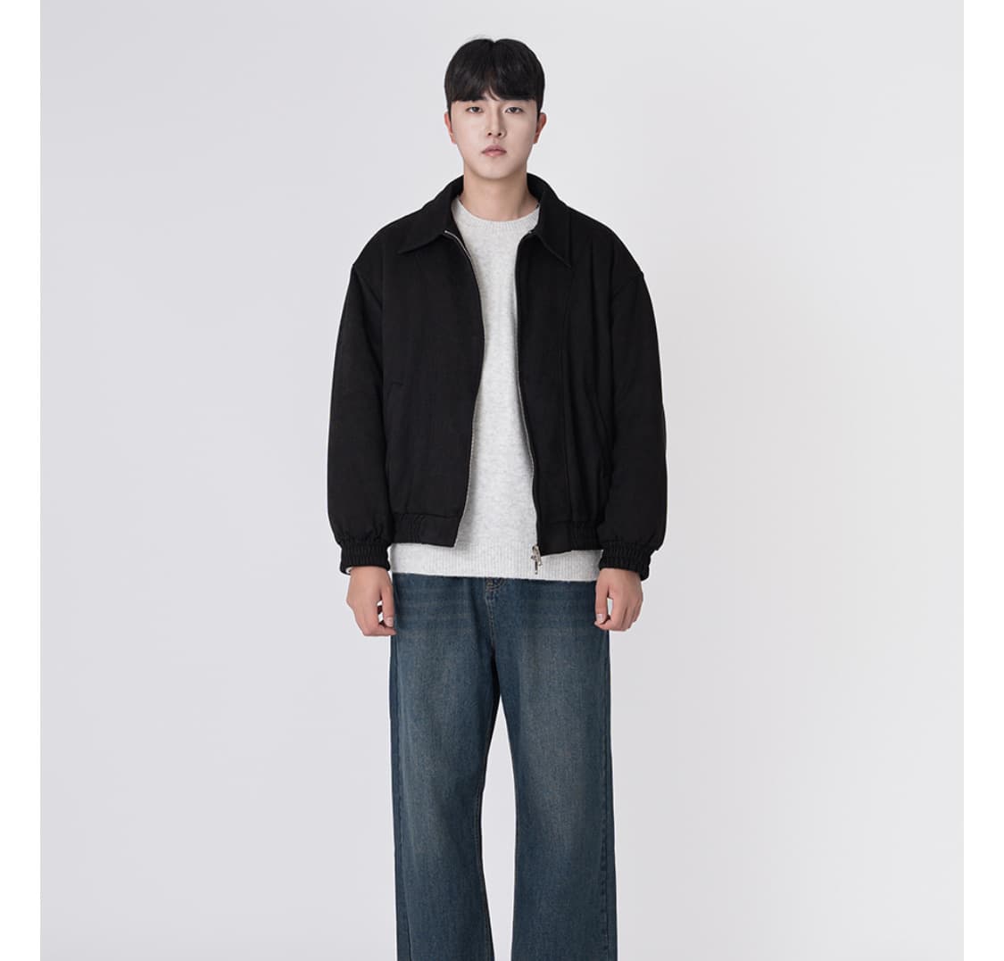 언더오프 스웨이드 패디드 블루종 자켓 상품이미지2