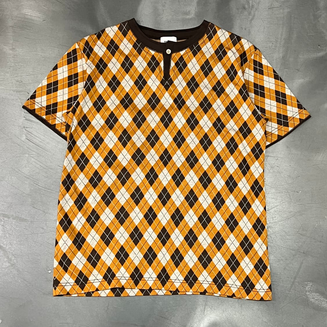  타케오 키쿠치 아가일 헨리넥 반팔티 y16083 상품이미지1