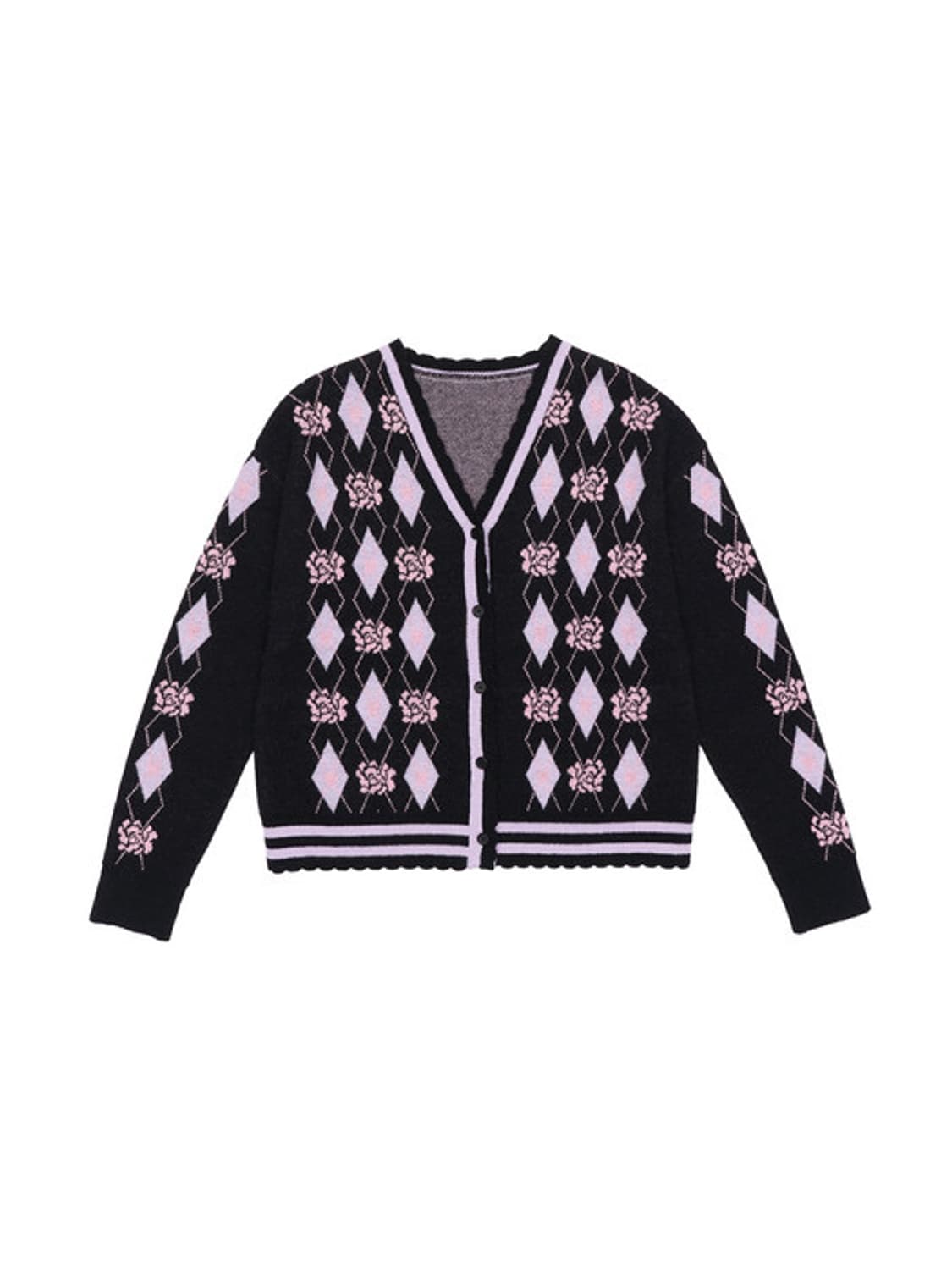 듀이하트듀이 아가일 스캘럽 울 니트 셋업 상품이미지3