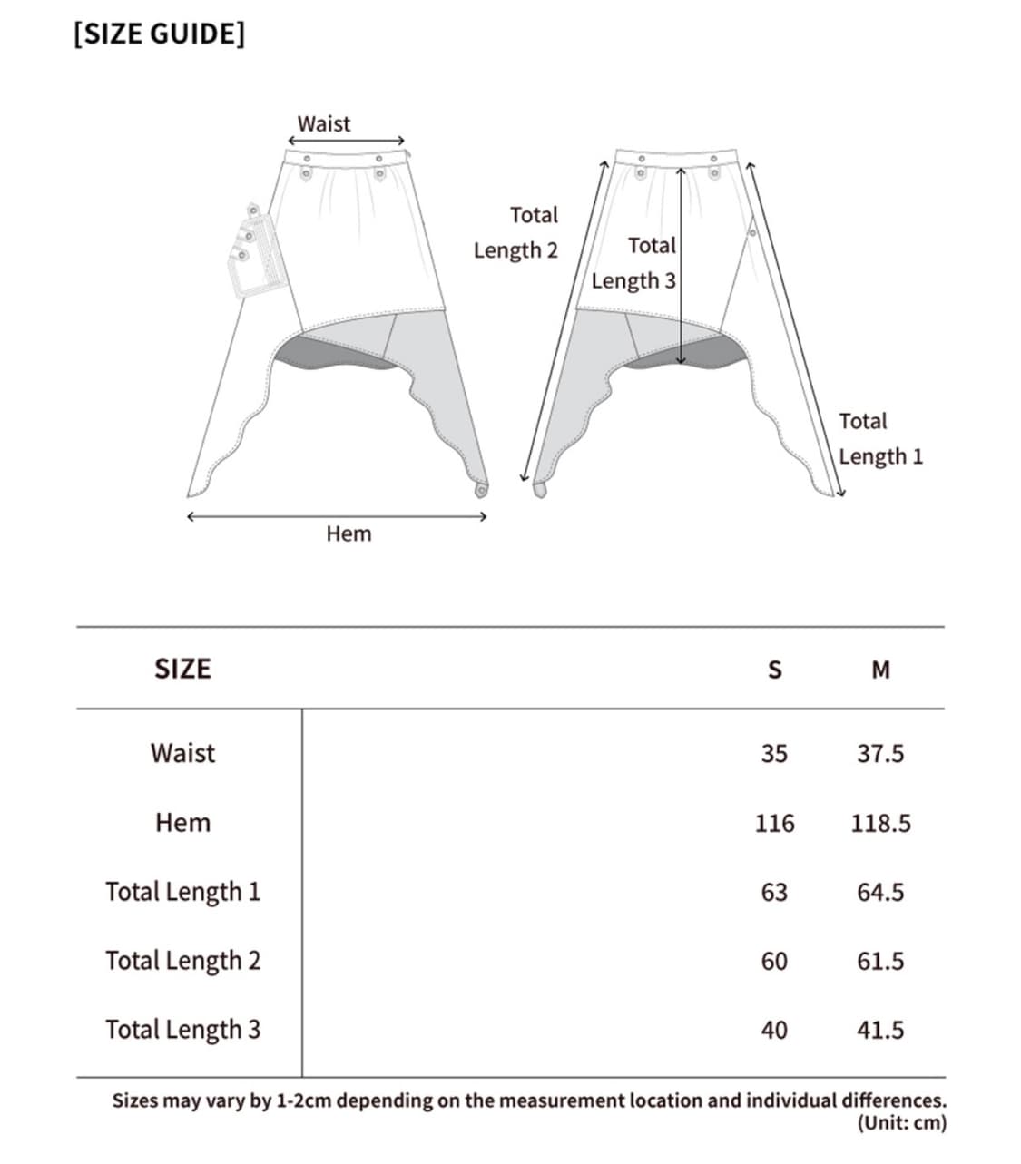 우알롱 어시메트릭 언발란스 레이어드 스커트 블랙 상품이미지6