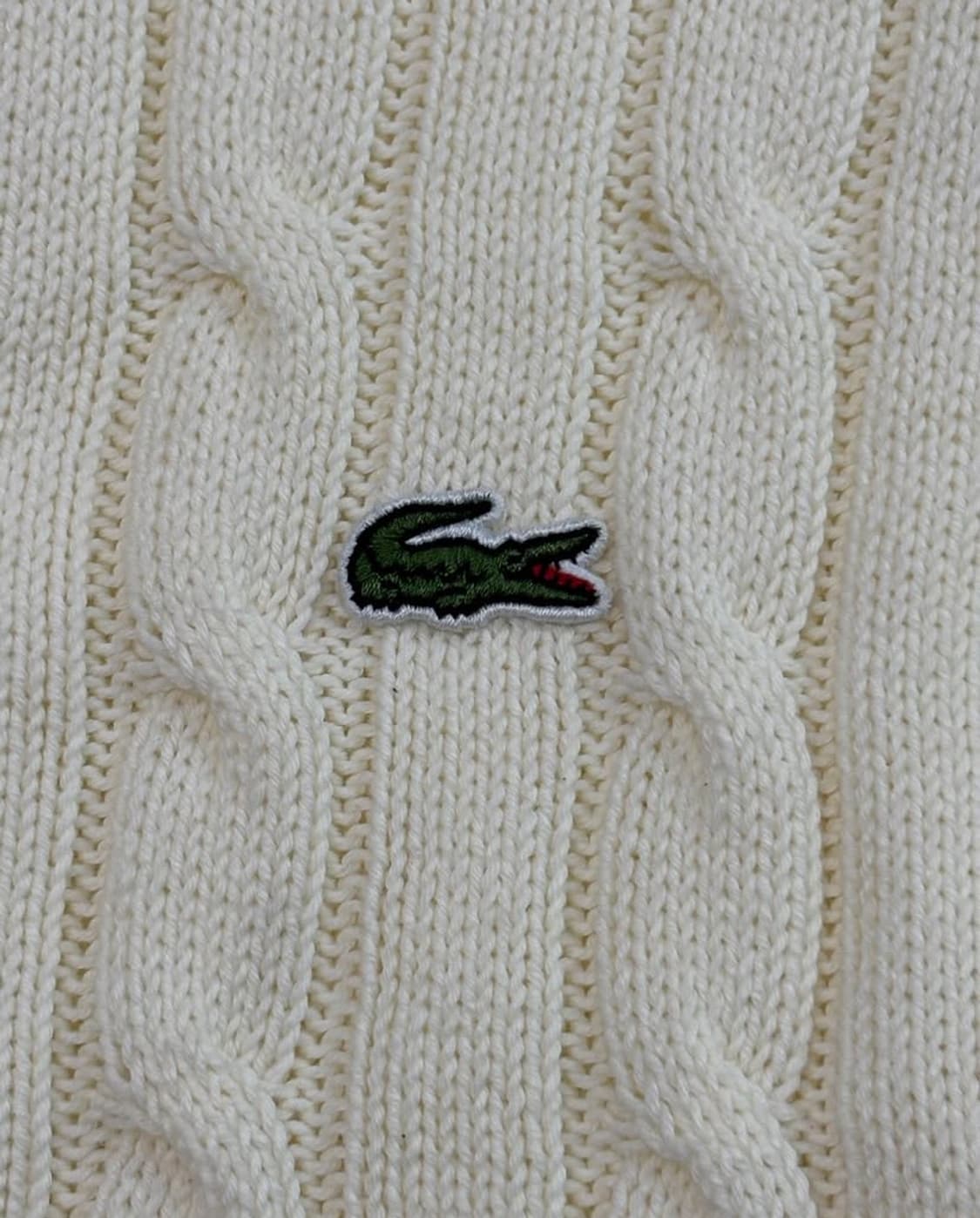 Lacoste 라코스테 코튼 아이보리컬러 케이블 반팔 가디건 상품이미지7