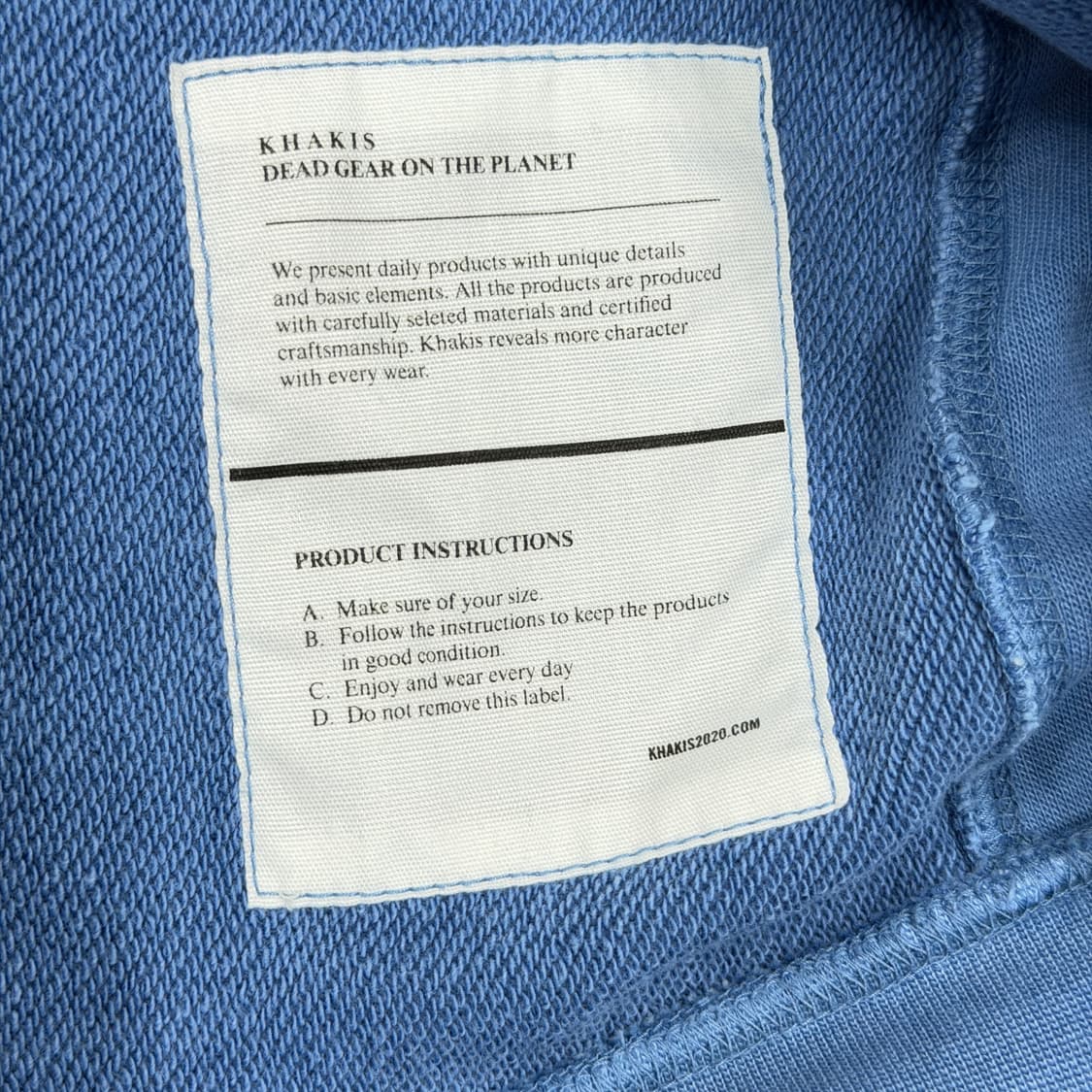 카키스 크루넥 맨투맨 블루 3사이즈 상품이미지6