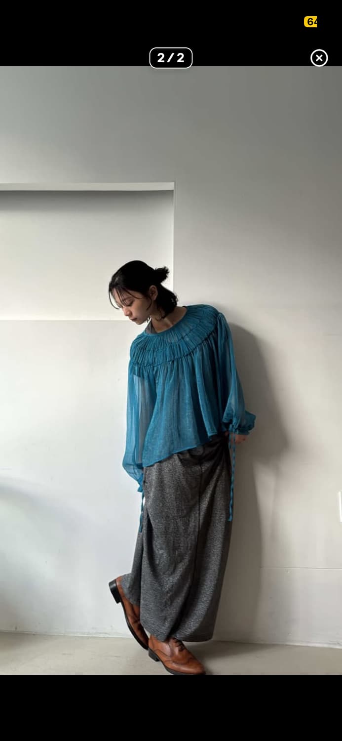 fairy sheer blouse blue blue 상품이미지1