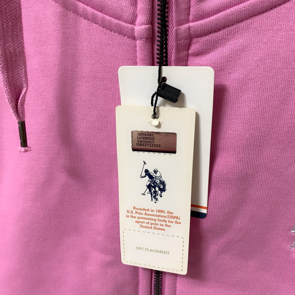 새상품 us 폴로 정품 핑크 코튼 기모 후드집업 L 100 화이트라벨 상품이미지3