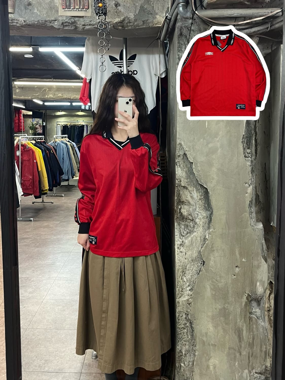 엄브로 긴팔 져지 레드 95 #csz2352 상품이미지1